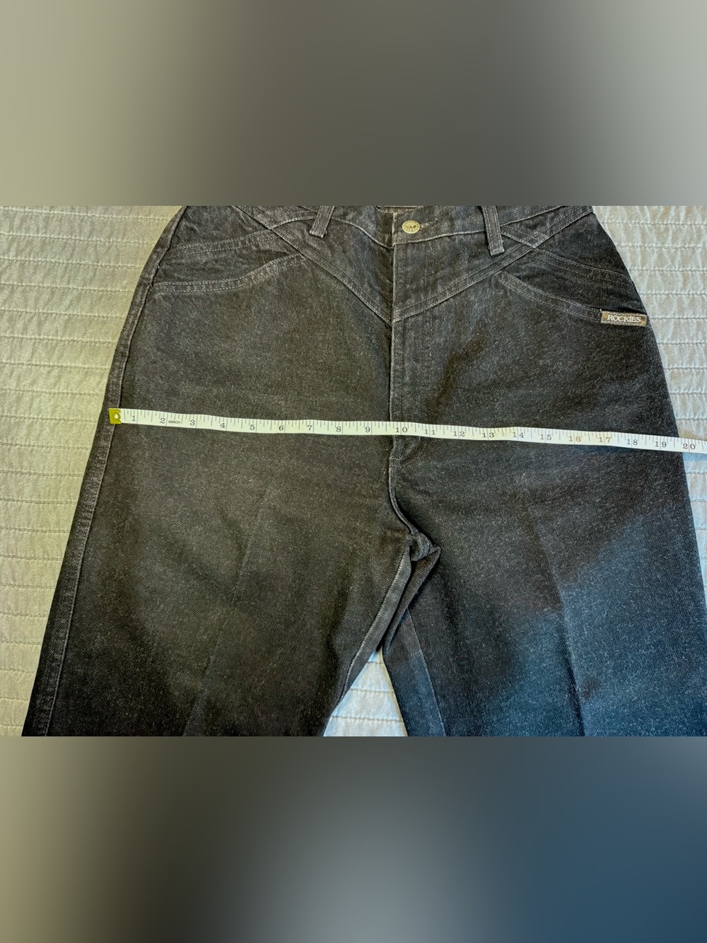 Vintage ROCKIES- Rocky Mountain black bare back high rise western jean 32/34 - Picture 10 of 12